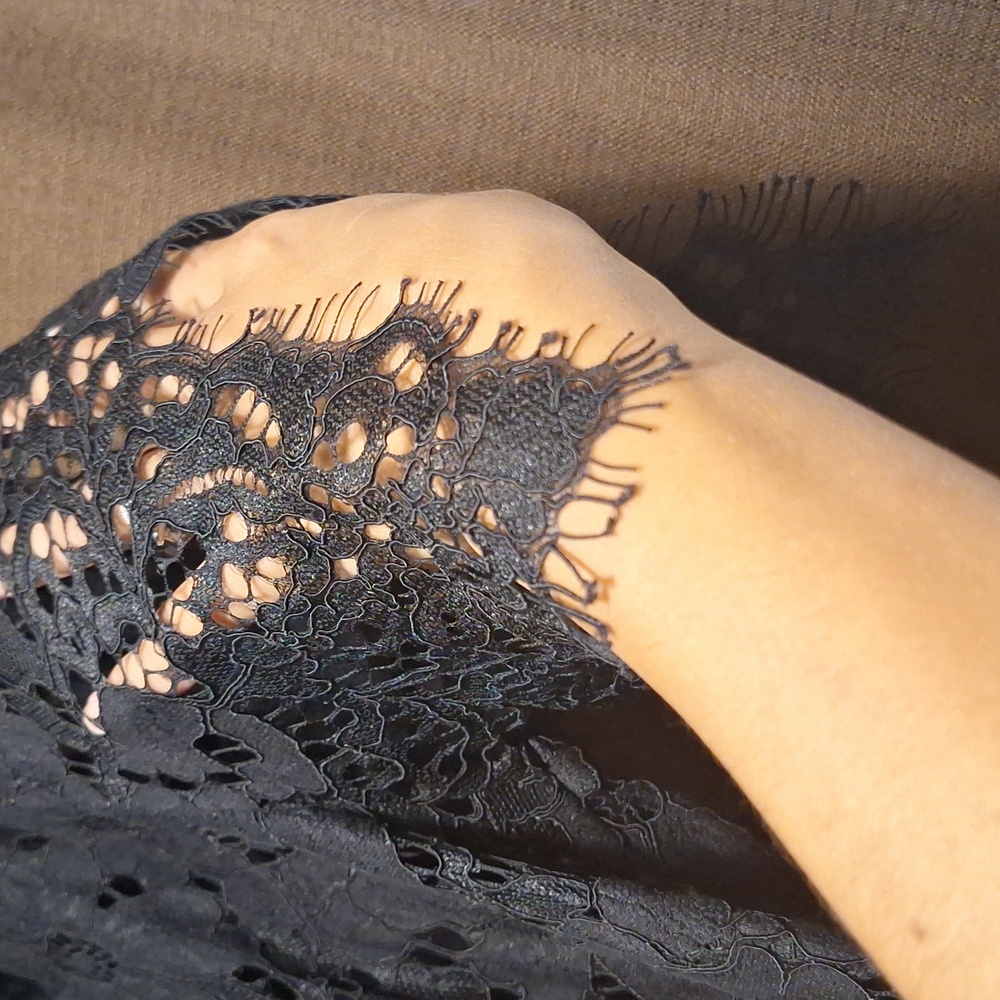 Black Lace Button-Up Dress - Picture 8 of 10
